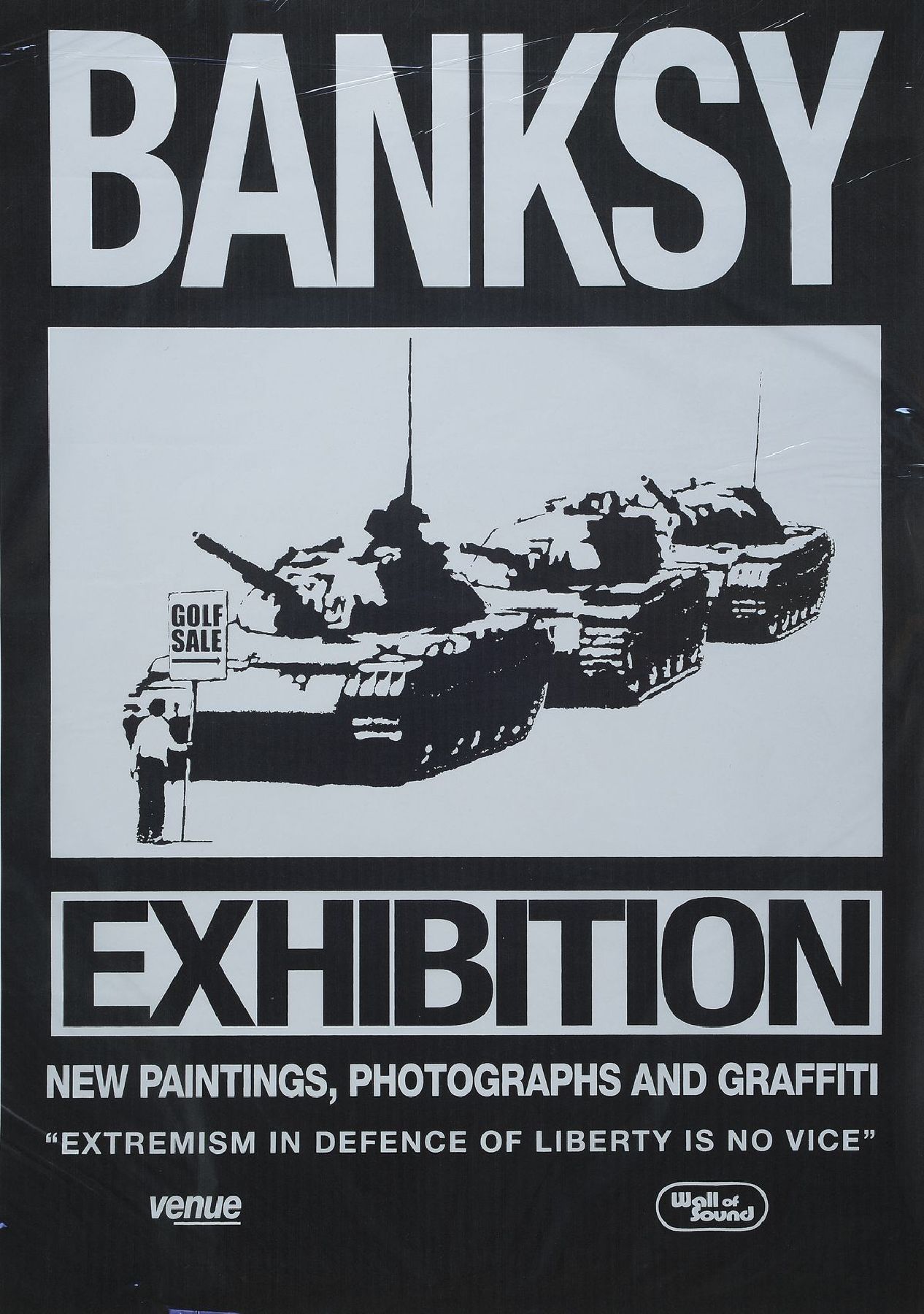 Banksy, geb.1974 Bristol, seltenes Ausstellungsplakat der ersten Auflage zu "Extremism in defence of Liberty is no vice", 2000, ...