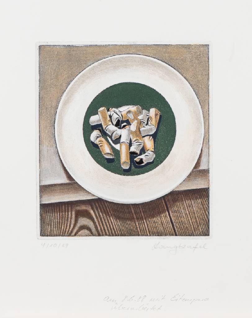 Klaus Langkafel, 1941-2007, Konvolut aus 4 Radierungen, je handsign., num., Platte 18,5x16 cm, 16x16 cm, 21x16 cm, Fleck auf 2 Blatträndern