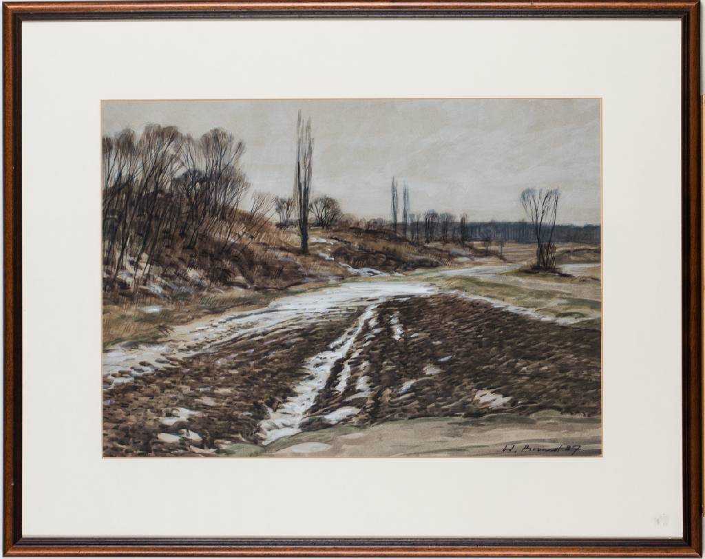 Werner Brand, geb. 1933 Löbau, Teufelskanzel bei Jockrim, Aquarell/Papier, sign., dat. 1987, PP-Ausschnitt 42x59 cm, unter Glas gerahmt, gesamt ...