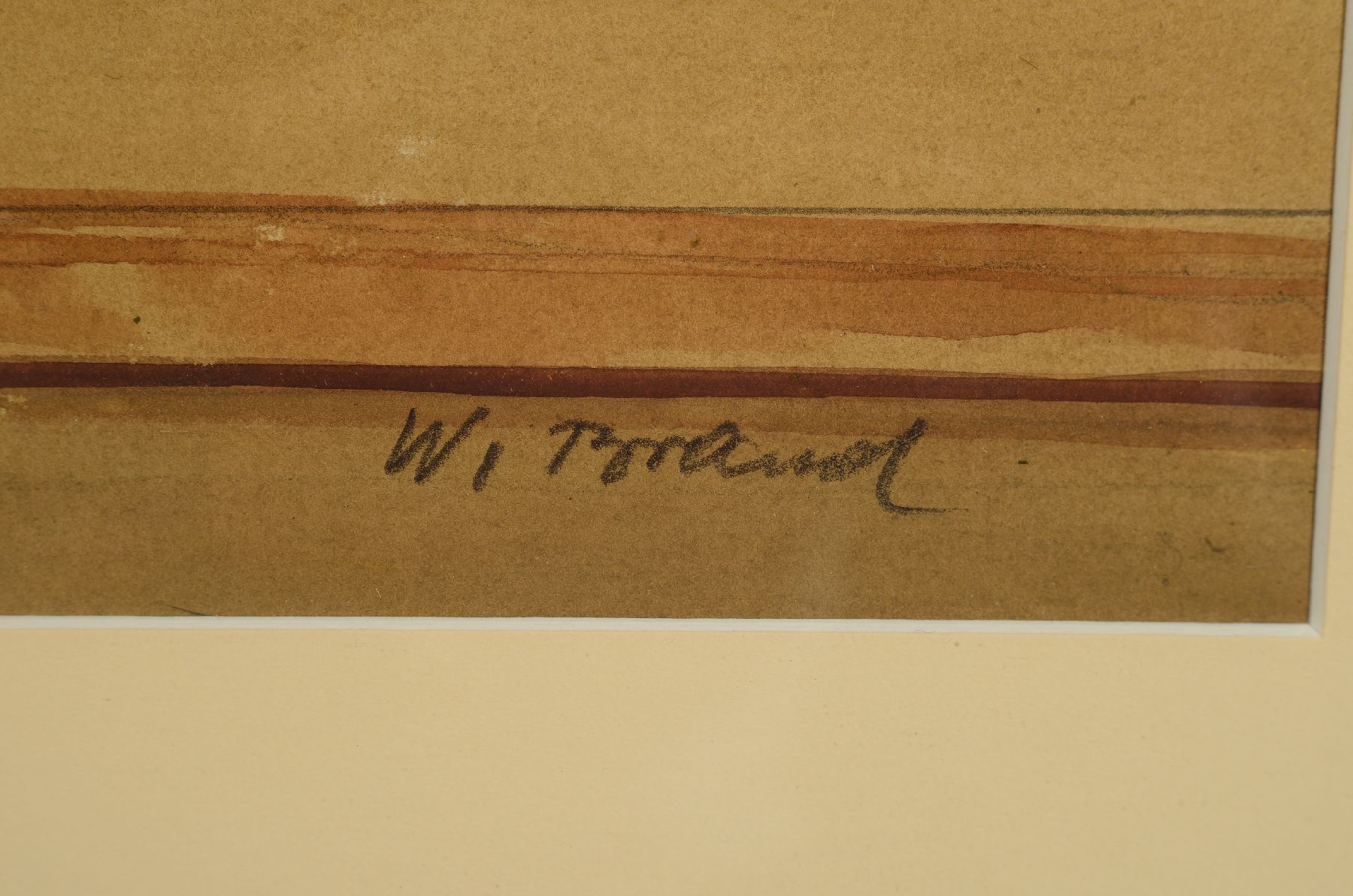 Detail b: Werner Brand, geb. 1933 Löbau, Quitten auf Teller, Aquarell/Tempera/Papier, sign., PP- Ausschnitt 28x40 cm, unter Glas gerahmt, gesamt 50,5x60 cm
