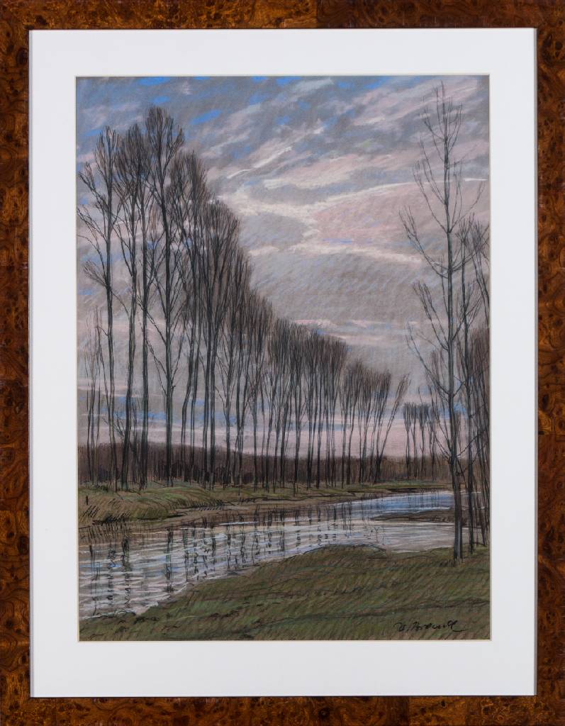 Werner Brand, geb. 1933 Löbau, Altwasser, Pastell/Papier, sign., PP-Ausschnitt ca. 56x40,5 cm, unter Glas gerahmt, gesamt 71,5x56cm