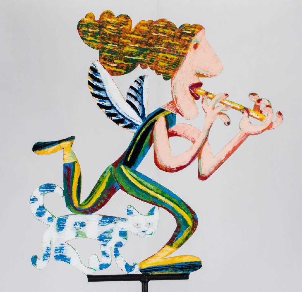 Detail a: David Gerstein, geb. 1944, Katze, Metallskulptur, sign., num. 11/295, ca. 50x80x9 cm