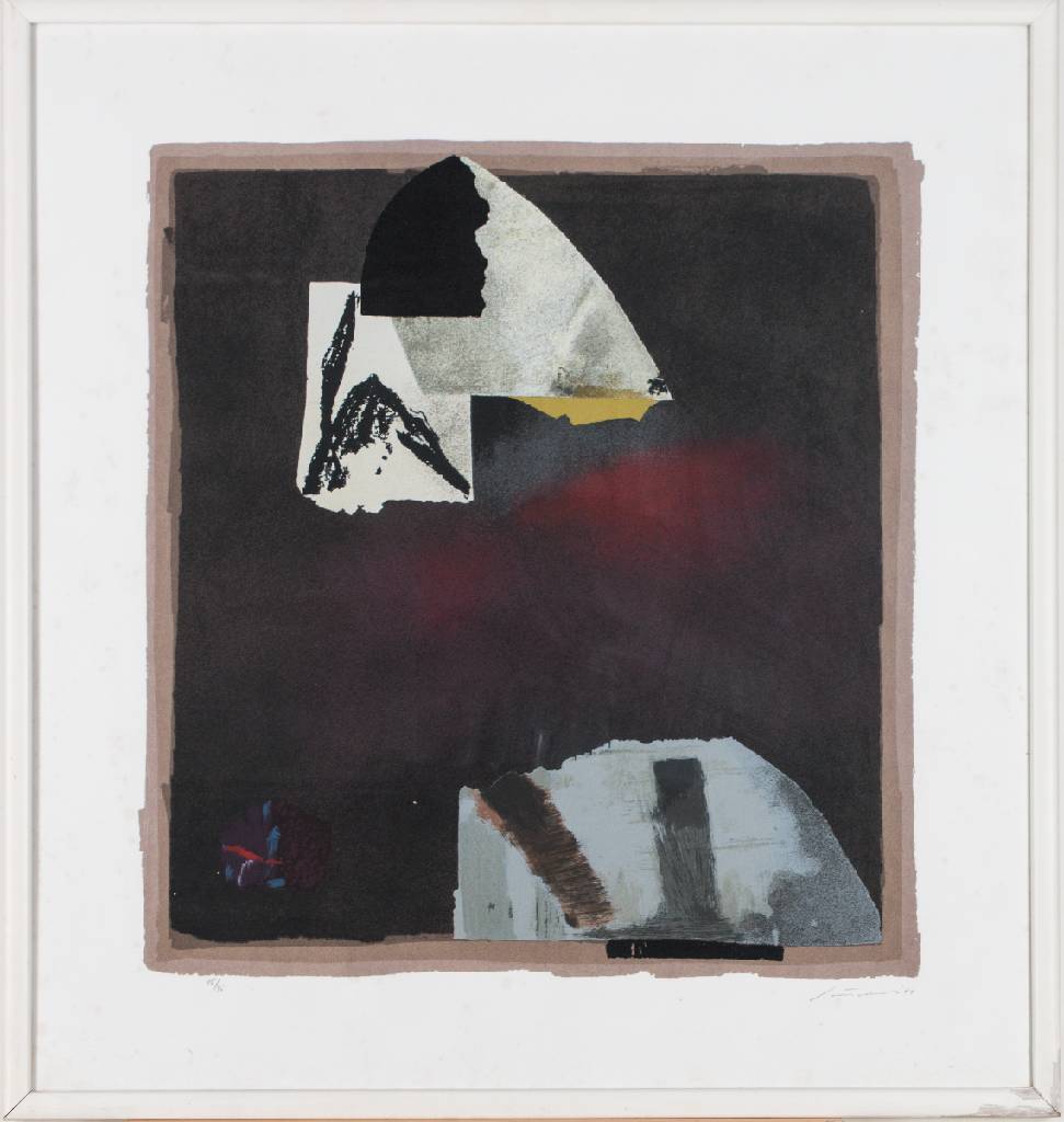 Guiseppe Santomaso, 1907-1990, Siebdruck, sign., num. 85x95, dat. 89, Blattgr. 73x70 cm, unter Glas gerahmt, Blatt leicht stockfleckig