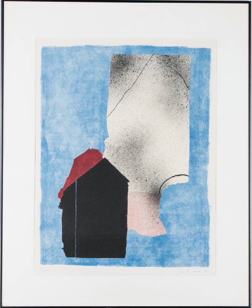 Guiseppe Santomaso, 1907-1990, Serigraphie, sign., num. 43/100, dat. 86, PP-Ausschnitt 65x50 cm, unter Glas gerahmt, gesamt 86x69,5 cm