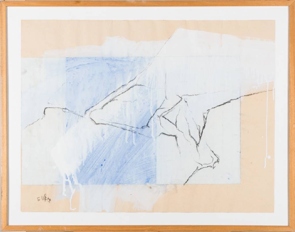 Alexander Voß, zeitgenössischer Künstler, Mischtechnik auf braunem Papier, sign., Blattgr. 60x90 cm, unter Glas gerahmt, gesamt 72,5x92,5 cm
