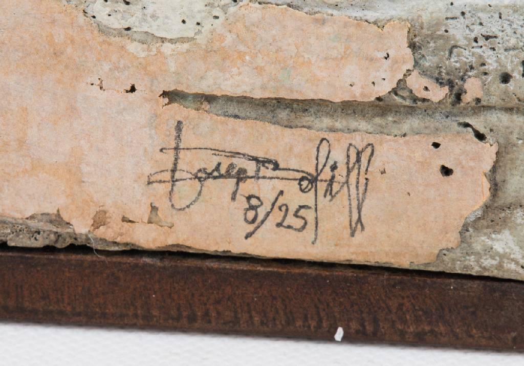 Detail a: Josep Bofill, geb. 1942, Interrogant, Skulptur aus Gips, Eisen, Bronze, Schiefer, sign., num. 8/25, ca. 44x18x7 cm