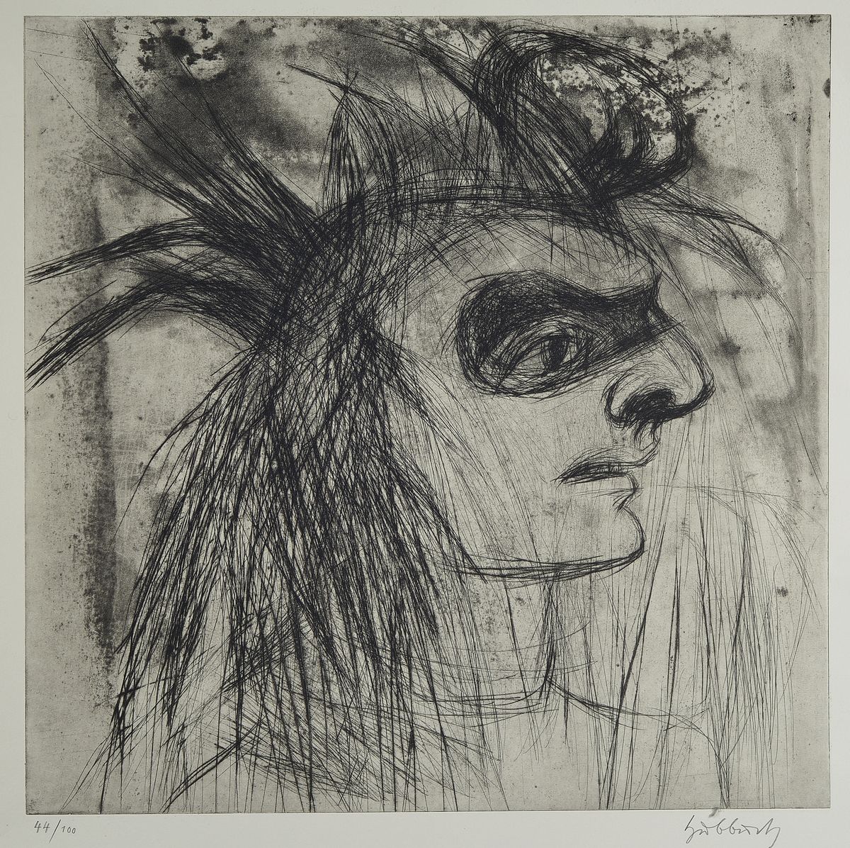 Karl Hubbuch, 1891-1979, Radierung, handsign., num. 44/100, Platte 39,5x40 cm, Blattgr. 65x53,5 cm
