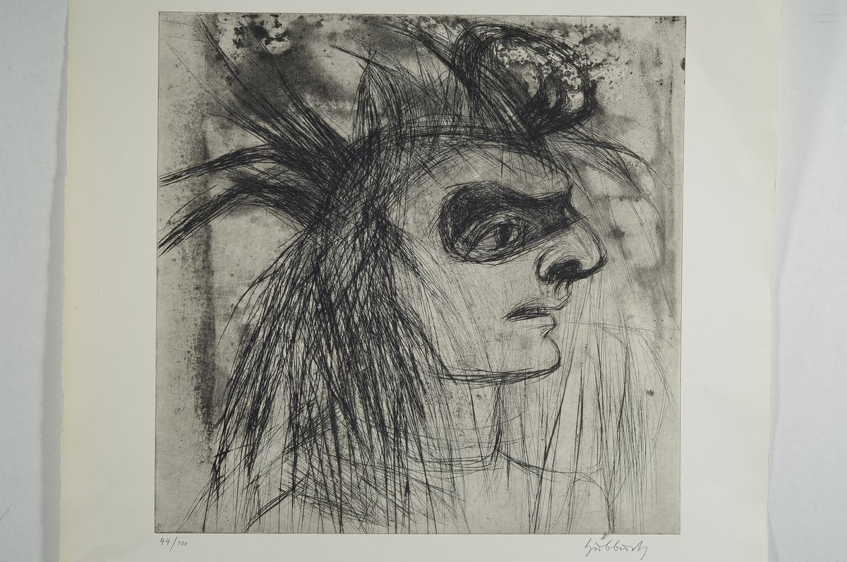 Detail k: Karl Hubbuch, 1891-1979, Radierung, handsign., num. 44/100, Platte 39,5x40 cm, Blattgr. 65x53,5 cm