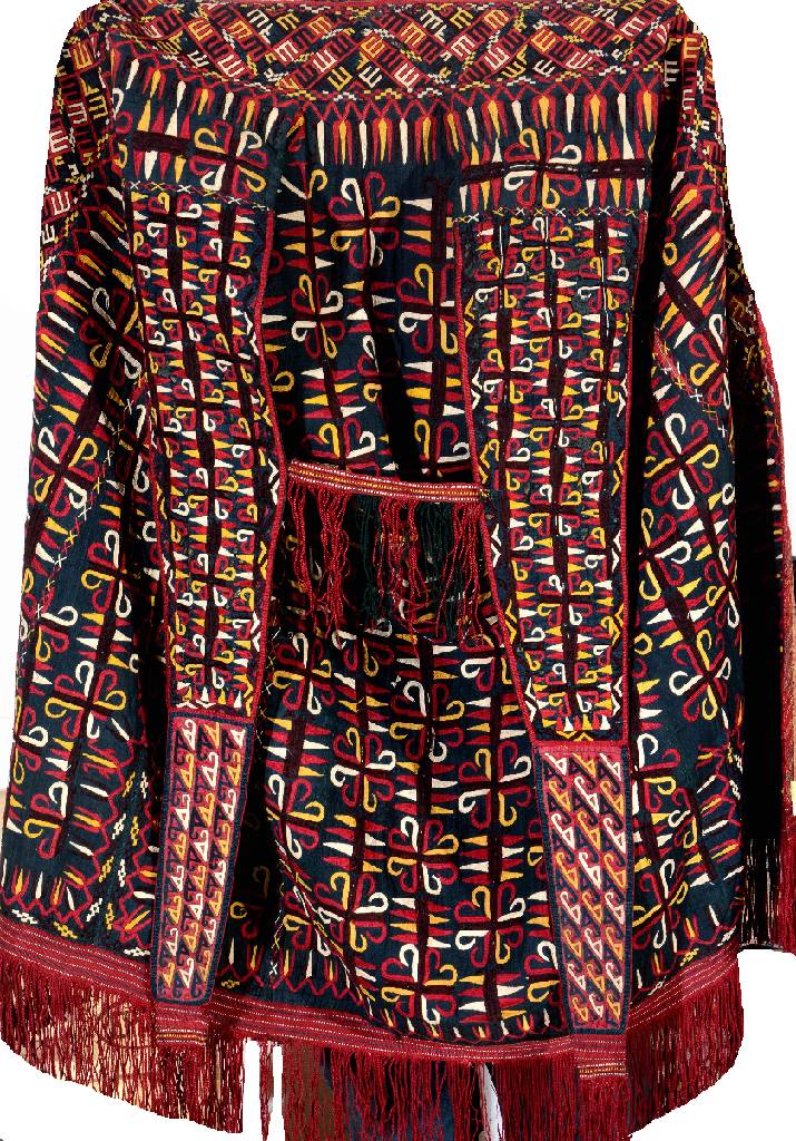 Tekke "Chirpy" antik, Turkmenistan, um 1900/1910, Seidenstickerei/Baumwolle, feine Handarbeit, selten, EHZ: 2-3