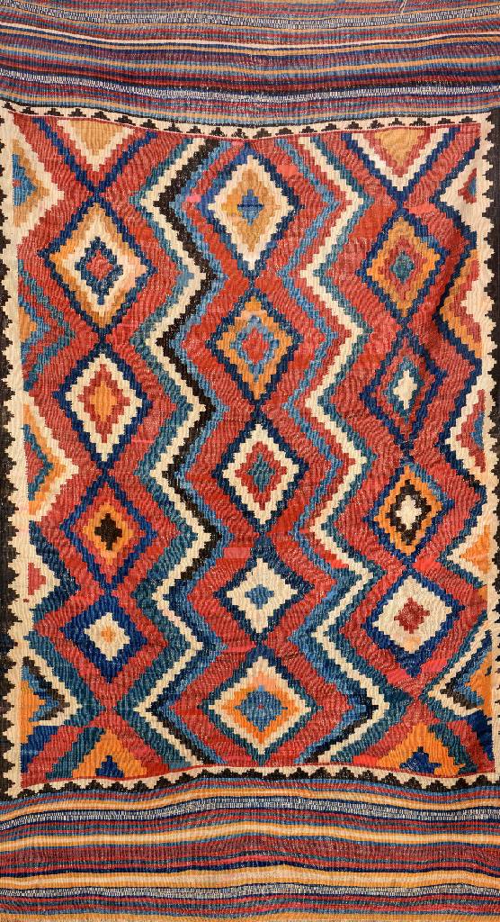 Bachtiari "Kelim" antik, Persien, um 1890/1900, Wolle auf Wolle, ca. 265 x 155 cm, selten und sammelwürdig, dekorativ, EHZ: 2-3, ...
