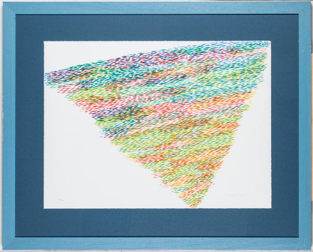 Piero Dorazio, 1927-2005, Farbkomposition, Farblithografie, sign., num. 63x150, dat. 77, Blattgr. 57x77 cm, unter Glas gerahmt, gesamt 84x104 cm