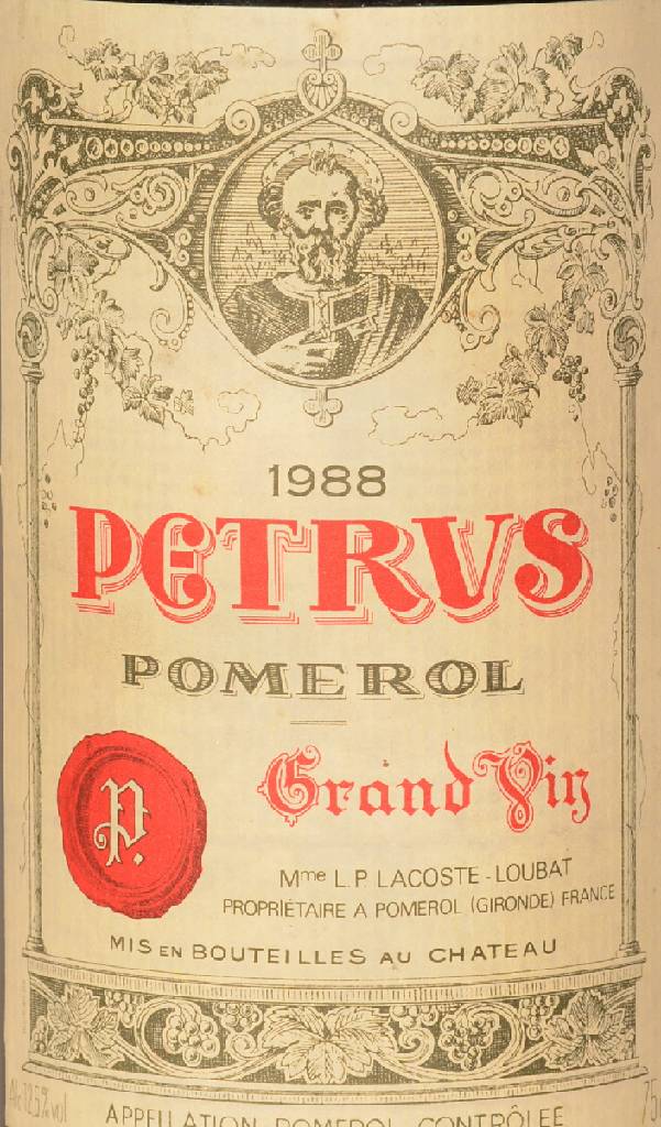 Detail a: 1 Flasche 1988 Chateau Petrus, Pomerol, ca. 75 cl, 12,5 % Vol., Füllstand: top shoulder, unverkostet, hervorragender Erhaltungszustand, sehr selten ...