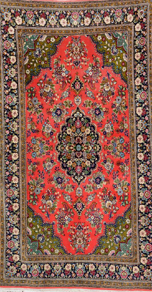 Ghom Kork fein, Persien, ca. 20 Jahre, Korkwolle, ca. 238 x 135 cm, seltene Farbgestaltung, EHZ: 2