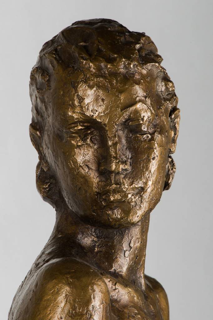 Detail a: Georg Kolbe, 1877-1947, Schreitendes Mädchen, Bronzeskulptur, 1925, monogr. "GK", mit Gießerstempel H.Noack Berlin, H. ca. 107,5 cm, Es ...