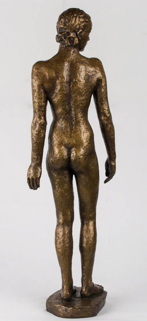 Detail b: Georg Kolbe, 1877-1947, Schreitendes Mädchen, Bronzeskulptur, 1925, monogr. "GK", mit Gießerstempel H.Noack Berlin, H. ca. 107,5 cm, Es ...