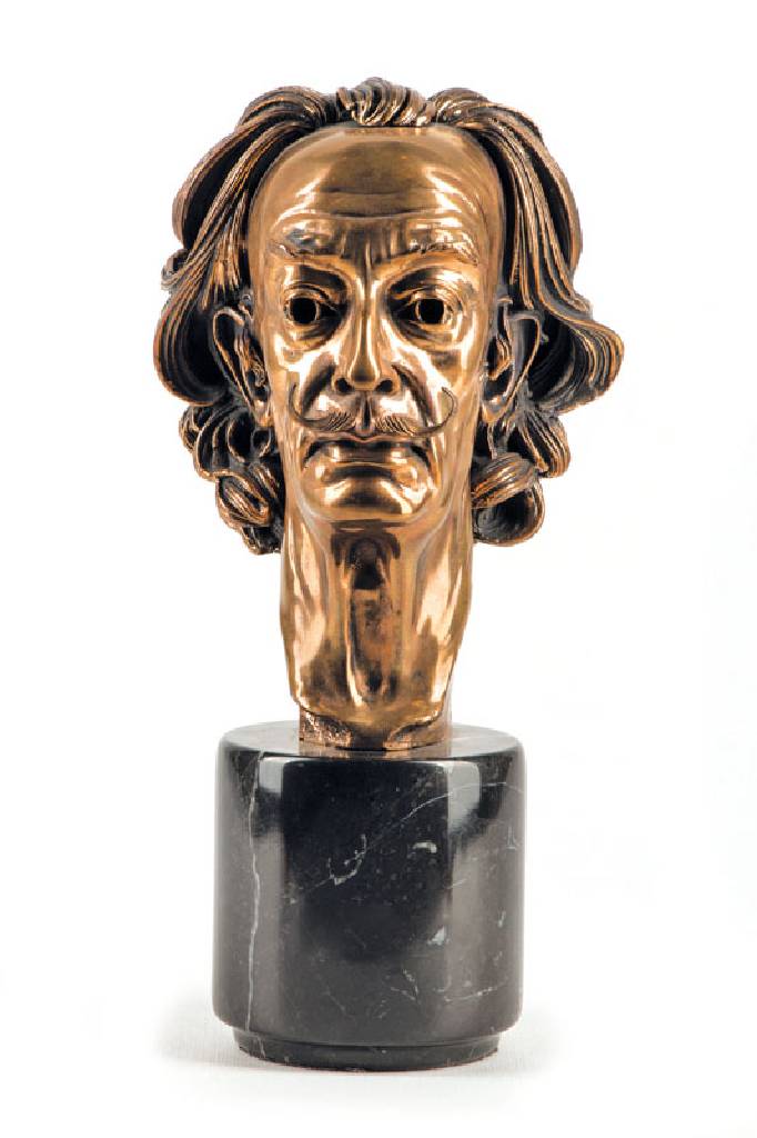 Arno Breker, 1900-1991, Büste Salvador Dali,Bronzeskulptur auf Marmorsockel, 1974/75, sign., num. 283/999, Gießerstempel Venturi Arte, Bronze ca. ...