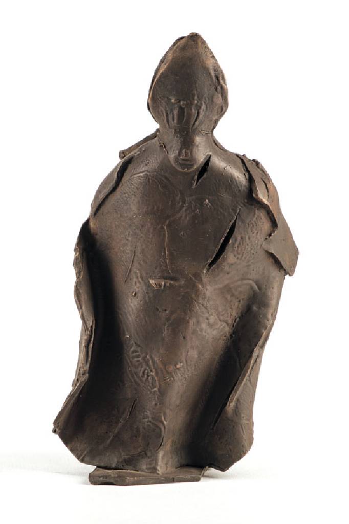 Thomas Duttenhoefer, geb. 1950 Speyer, Bischof, Bronzeskulptur, braune Patina, Signaturstempel, num. 4/10, H. ca. 31 cm
