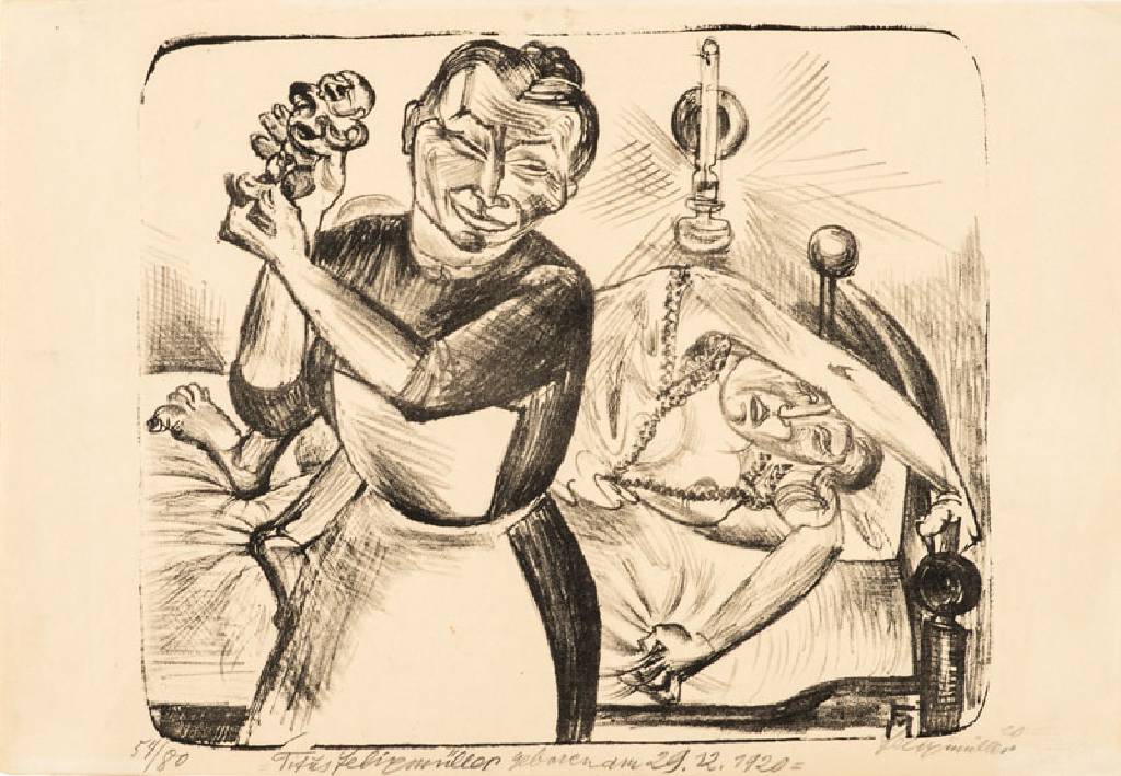 Conrad Felixmueller, 1897-1977, Geburt, Lithographie, handsign., dat. 1920, num. 54/80 und bezeichnet, re unten Trockenstempel Graphikum, ca. 27x32,5 ...