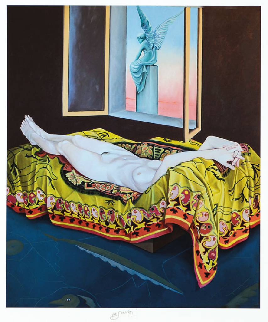 Bruno Bruni, geb. 1935 Granada, L´Angelo, Pigmentgrafik auf handgemachtem Baumwollpapier, handsign., Motiv ca. 45x38 cm,Blattgr. 60,5x49 cm