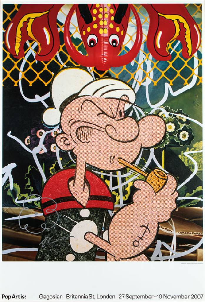 Jeff Koons, geb. 1955, Popeye, Offset-Lithographie auf Karton, aus 2007, handsign., Blattgr. 100x70cm, unter Glas gerahmt