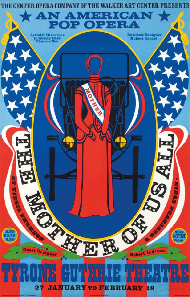 Robert Indiana, geb. 1928, The Mother of us all, 1967, Farblithografie auf Karton, handsign., Blattgr. 94x61 cm, unter Glas gerahmt