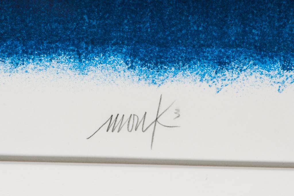 Detail a: Heinz Mack, geb. 1931, Divertimento, 2003, Siebdruck auf Büttenpapier, handsign., num. 45/70, Blattgr. 80x90 cm, unter Glas gerahmt