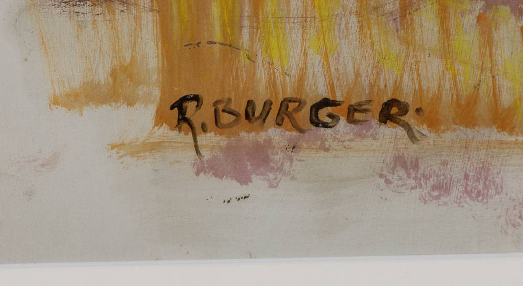 Detail a: Rudolf Burger, geb. 1938, Sitzender Akt, Öl/Papier, handsign., Blattgr. 70x50cm, unter Glas gerahmt, gesamt 88x66 cm