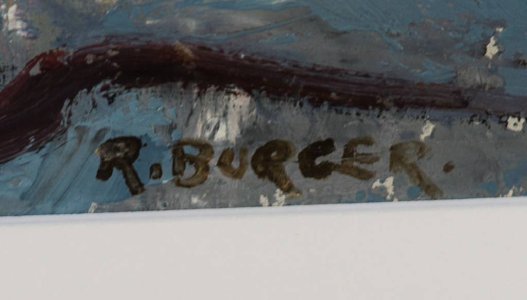 Detail a: Rudolf Burger, geb. 1938, Sitzender Akt, Öl/Papier, handsign., Blattgr. 70x50cm, unter Glas gerahmt, gesamt 88x66 cm
