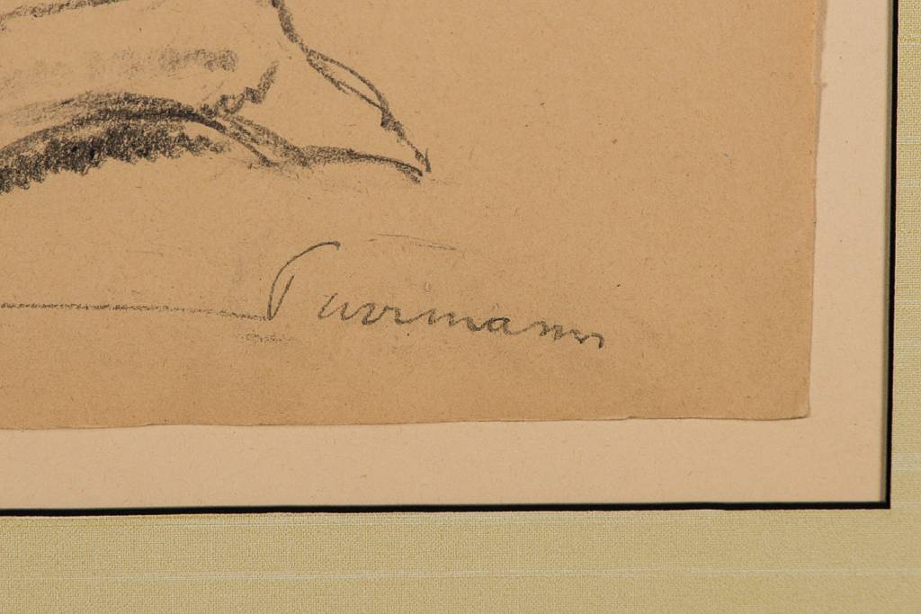 Detail a: Hans Purrmann, 1880-1966, Frauenakt, Kohlezeichnung auf Papier, re unten handsign., Blattgr. 29x37cm, mit Rahmen 46,5x56,5 cm