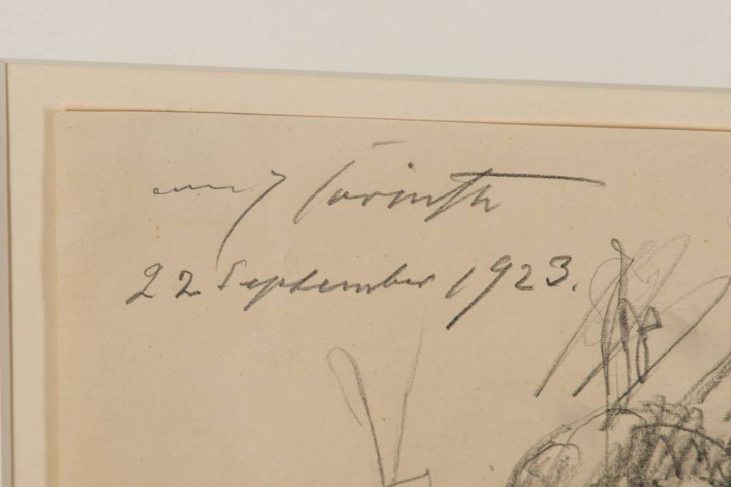 Detail a: Lovis Corinth, 1858-1925, Familie, Bleistiftzeichnung auf Papier, li oben handsign. und dat. Lovis Corinth 22 September 1923, Blattgr. 22,5x34,6 cm, ...