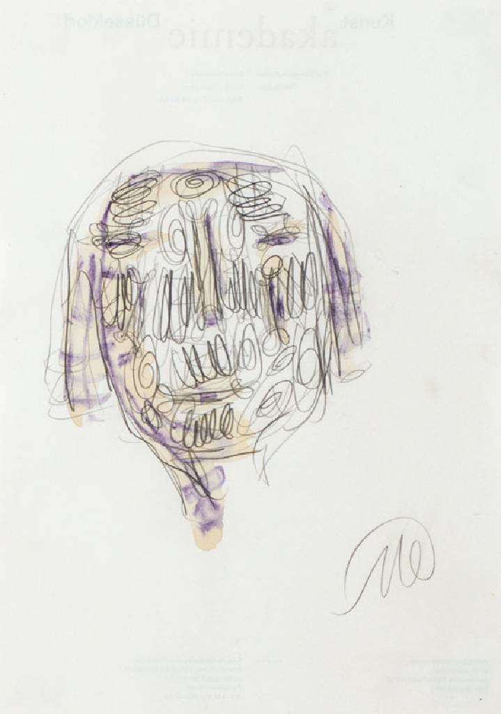 Markus Lüpertz, geb. 1941, Kopf, Aquarell auf Papier, handsign., aus 2014, Blattgr. 30x21 cm, unter Glas gerahmt, gesamt 62x48,4 cm