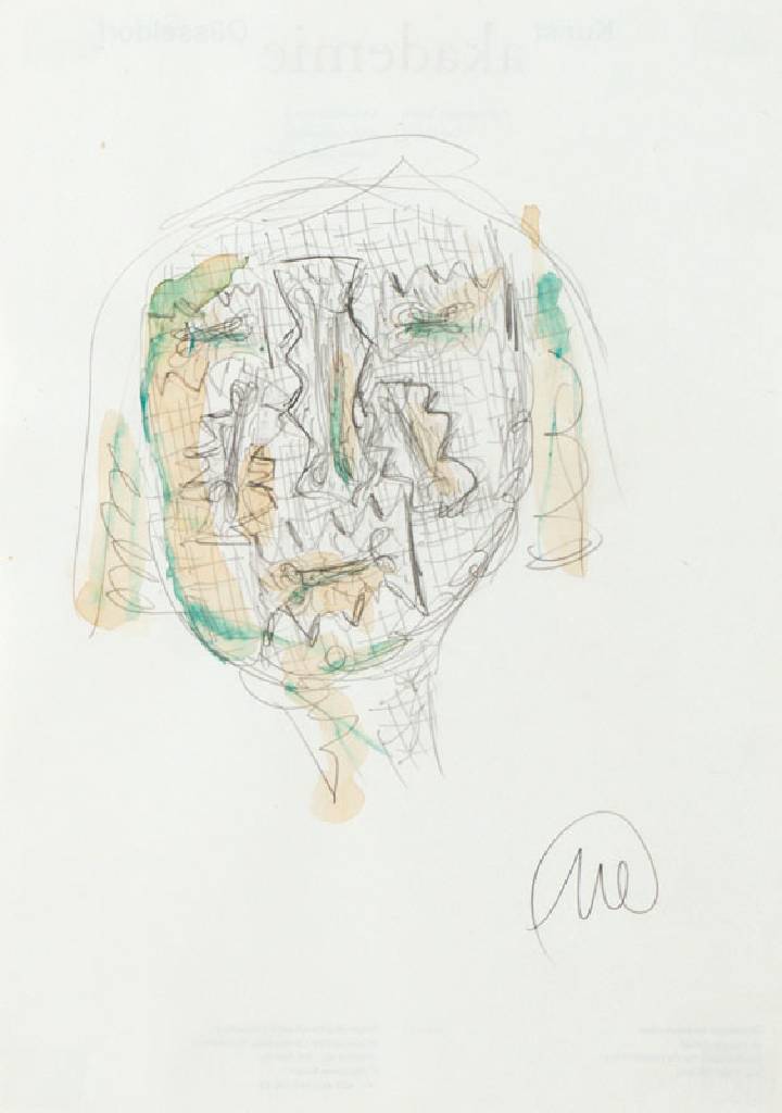 Markus Lüpertz, geb. 1941, Kopf, Aquarell auf Papier, handsign., aus 2014, Blattgr. 30x21 cm, unter Glas gerahmt, gesamt 62x48,4 cm