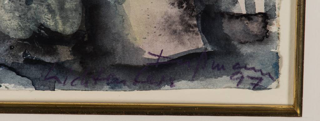 Detail a: Klaus Fußmann, geb. 1938 Velbert, Aquarell auf Papier, re unten handsign., dat. 1997, Blattgr. 29,5x41 cm, unter Glas gerahmt, gesamt 58x68 cm