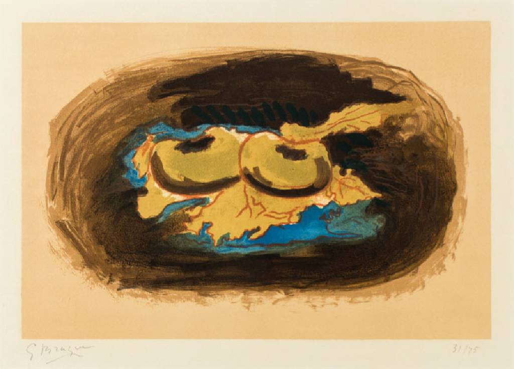 Georges Braque, 1882-1963, Les deux pommes, Farblithographie auf Arches Bütten, aus 1958, handsign., num. 31/75, WVZ: Vallier 114, Blattgr. 50x65,5 ...