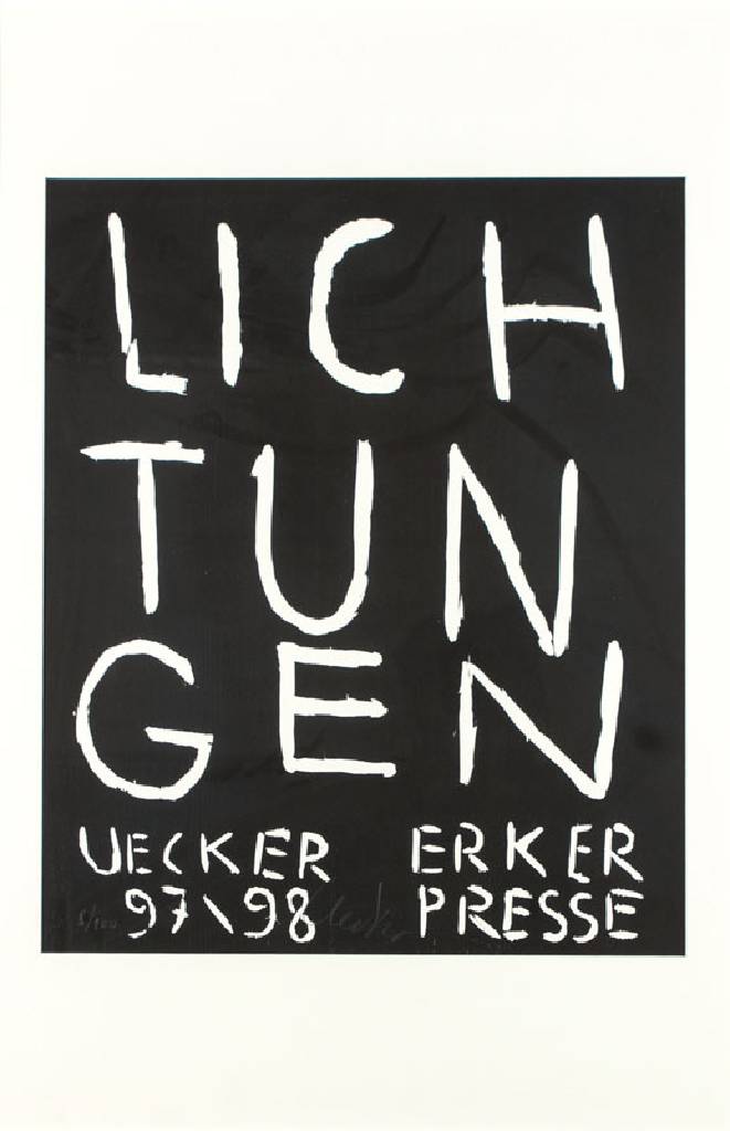 Günther Uecker, geb. 1930, Lichtungen, 1998, Holzschnitt auf Karton, handsign., num. 8/100, Blattgr. 62,5x51,5 cm, unter Glas gerahmt, gesamt ...