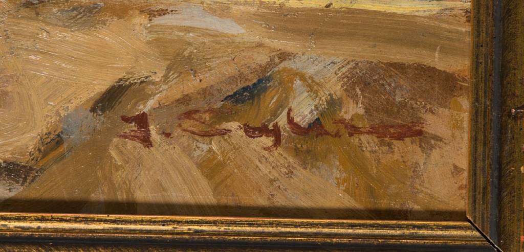 Detail a: Julius Seyler, 1873-1955, Crevettenfischer, Öl/Karton, re unten sign., ca. 70,5x100 cm, Rahmen