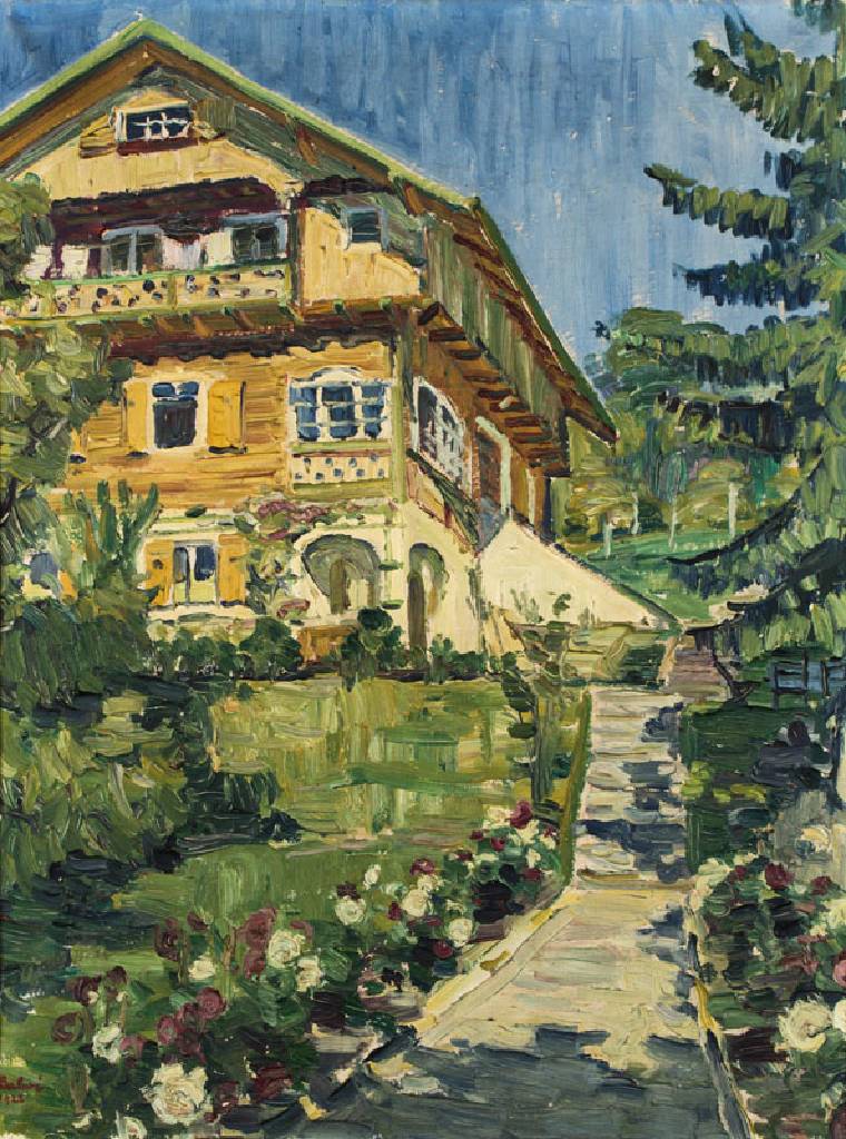 Arnold Balwé, 1898-1983, Haus Eichberg Herrsching, Öl/Lwd, li unten handsign., dat. 1928, verso bezeichnet, ca. 76x58 cm, Rahmen 95x76,5 cm, ...