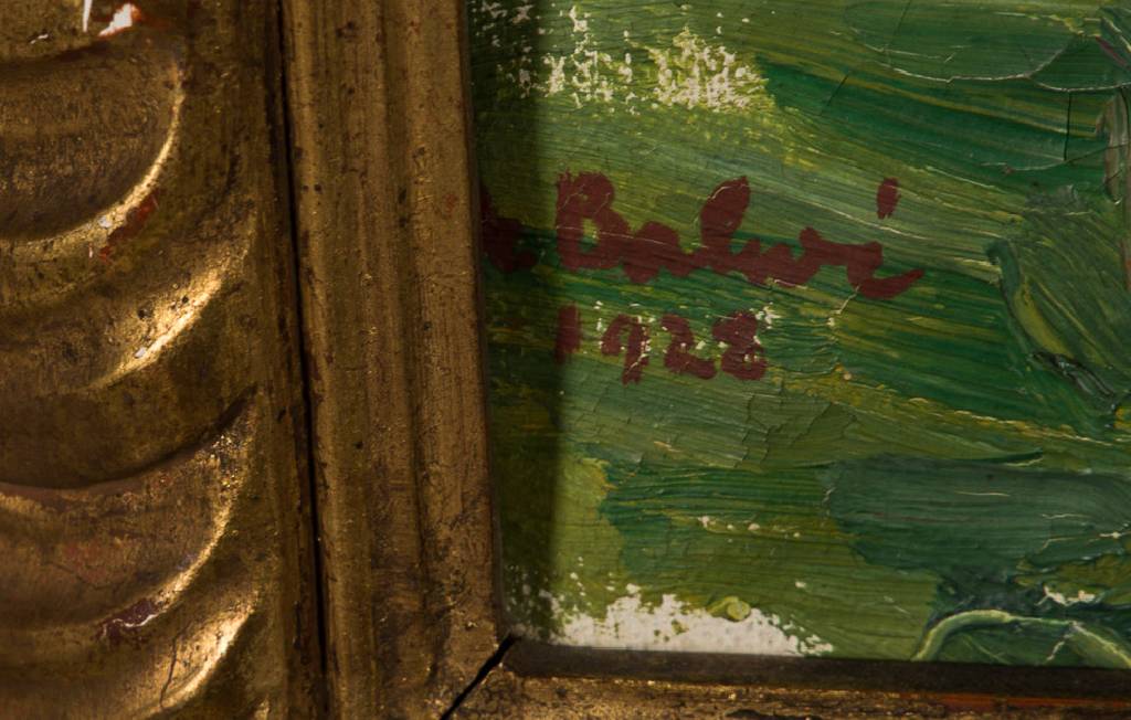 Detail a: Arnold Balwé, 1898-1983, Haus Eichberg Herrsching, Öl/Lwd, li unten handsign., dat. 1928, verso bezeichnet, ca. 76x58 cm, Rahmen 95x76,5 cm, ...