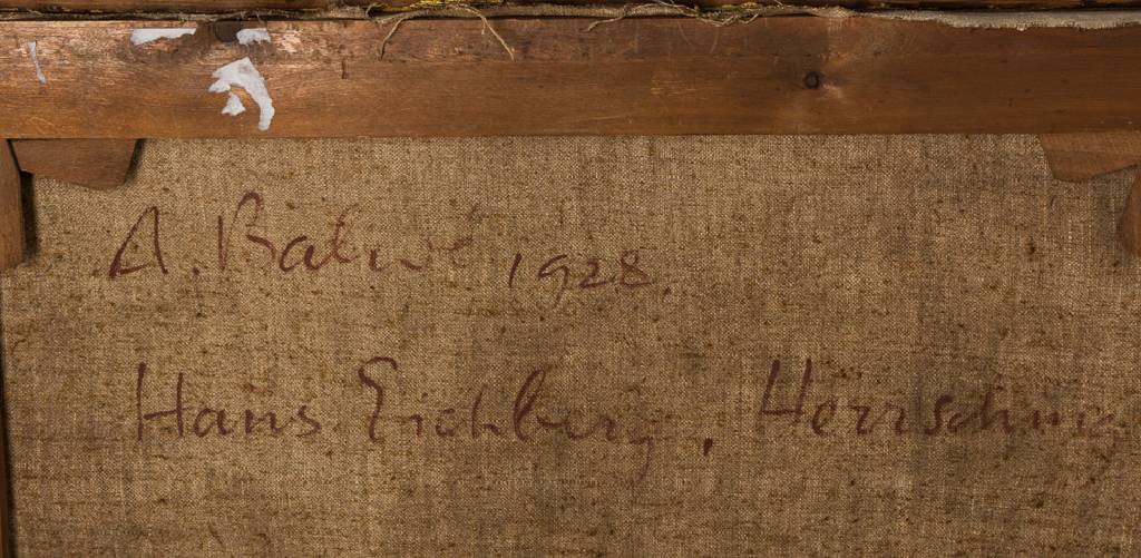 Detail b: Arnold Balwé, 1898-1983, Haus Eichberg Herrsching, Öl/Lwd, li unten handsign., dat. 1928, verso bezeichnet, ca. 76x58 cm, Rahmen 95x76,5 cm, ...
