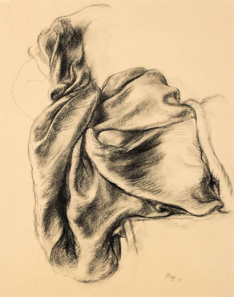 George Grosz, 1893-1959, Textilstudien, drei Kohlezeichnungen auf Bütten, je handsign. und dat. (19)39, eines verso bezeichnet: 202 SHORE ROAD Long ...
