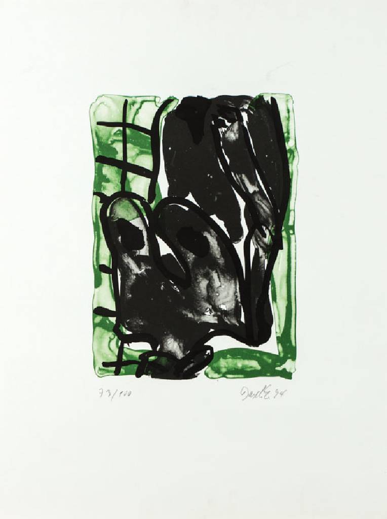 Georg Baselitz, geb. 1938, Ohne Titel, Lithografie auf Büttenpapier, handsign., num. 73/100, aus 1994, Blattgr. 65x50 cm, unter Glas gerahmt