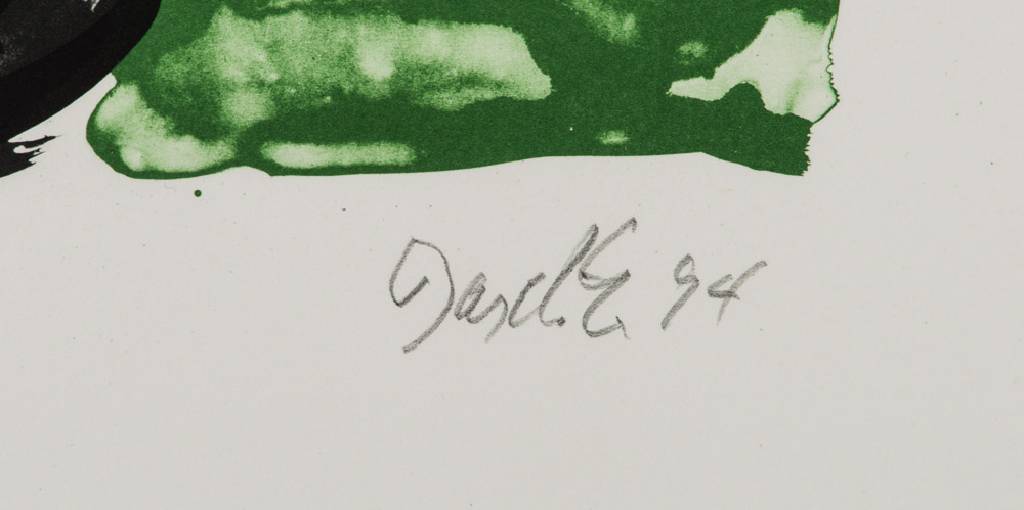 Detail a: Georg Baselitz, geb. 1938, Ohne Titel, Lithografie auf Büttenpapier, handsign., num. 73/100, aus 1994, Blattgr. 65x50 cm, unter Glas gerahmt