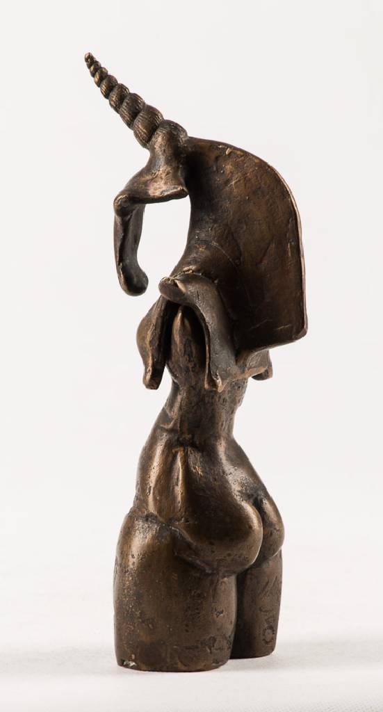 Detail a: Gernot Rumpf, geb. 1941, Einhorn- Frauenbüste, zweiteilige Bronzeskulptur, Unikat, monogram., mit Gießerstempel, Höhe der Frauenbüste 12 cm, ...