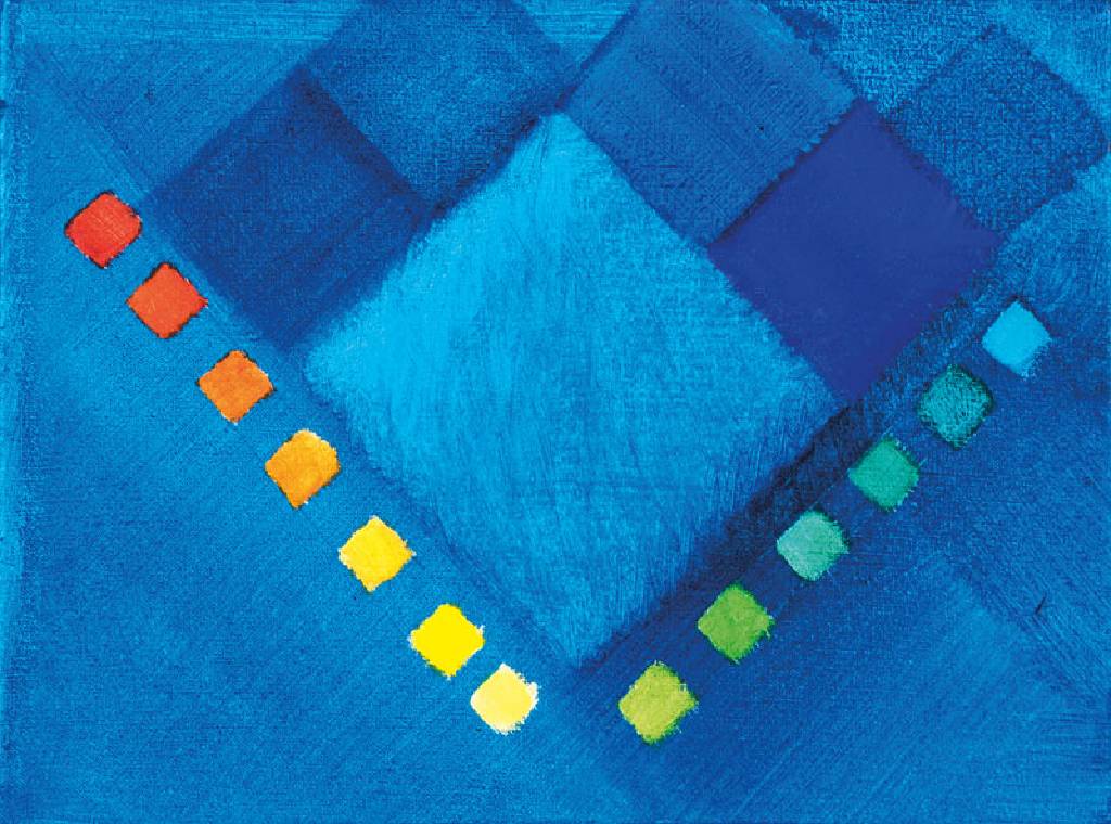 Heinz Mack, geb. 1931, Almanach, Acryl/Lwd, verso handsign., betitelt und dat. 1994, ca. 30x40 cm, in schwarzem Holzrahmen gefasst, gesamt 49x59 cm