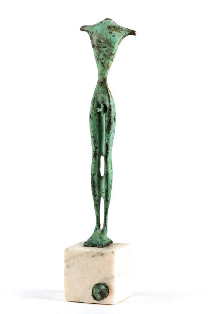 Laszlo Taubert, geb. 1966, abstrakter Männerakt, Bronzeskulptur auf Marmorsockel, sign. mit Fingerabdruck, Unikat, aus 1994/ 1995, Provenienz: ...
