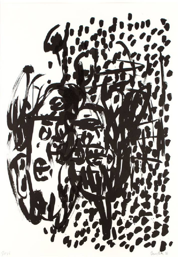 Georg Baselitz, geb. 1938, Offset- Lithografie auf Büttenpapier, handsign., num. 35/35, aus 1990, Blattgr. 100x70 cm, unter Glas gerahmt