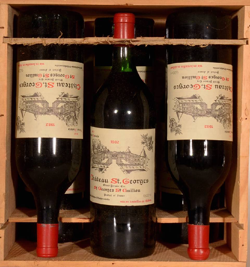 6 Magnumflaschen 1982 Chateau Saint Georges,Grand premier Cru, St. Georges-St. Emilion, je ca. 150 cl, unverkostet, Füllstände: je ca.top shoulder, ...
