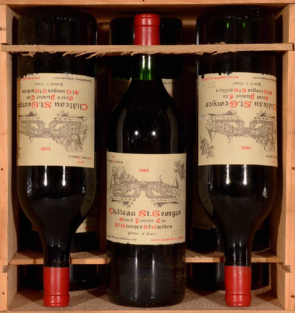 6 Magnumflaschen 1985 Chateau Saint Georges,St. Georges-St. Emilion, je ca. 150 cl, unverkostet, Füllstände: je ca. upper mid shoulder bis top ...