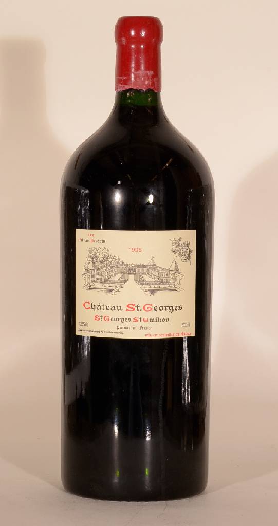 1 Imperialflasche 1995 Chateau Saint Georges, St. Georges-St. Emilion, ca. 600 cl, 12,5 % Vol., unverkostet, Füllstand: ca. into neck, Kapselwachs ...