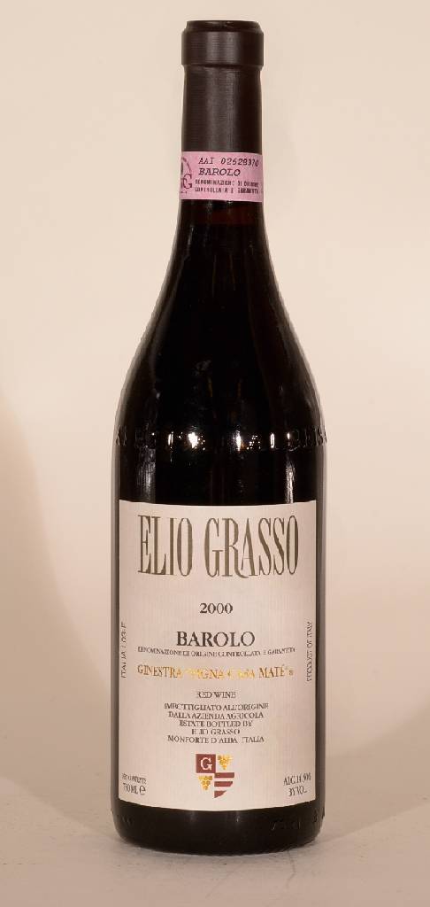 6 Flaschen 2000er Elio Grasso Barolo, Ginestra Vigna Casa Mate, je ca. 75 cl, 14,5 %Vol., sehr gute Erhaltungszustände, mit orig. Banderole und ...